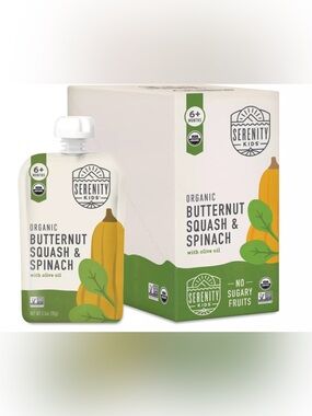 SERENITY KIDS Organic Butternut Squash & Spinach Pouches 6 months/up Case of 12